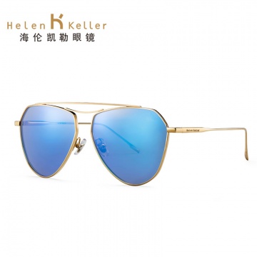 海伦凯勒新款偏光眼镜太阳镜墨镜钓鱼遮阳炫彩蛤蟆镜H8601蓝色
