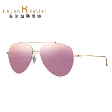 海伦凯勒太阳镜女 偏光镜 个性墨镜女潮 明星款H8630粉色