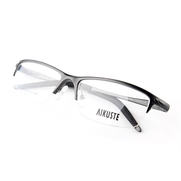 AIKUSTE男女眼镜架半框近视眼镜架商务简约硬朗镜框6050